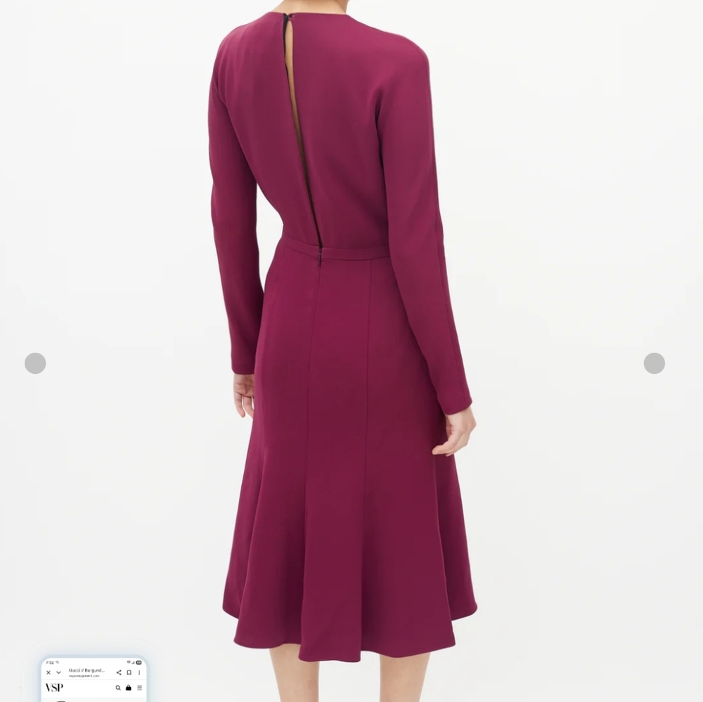 Gucci Plum Long Sleeve Silk Dress Size 42 For Size 4 In US - Picture 3 of 16